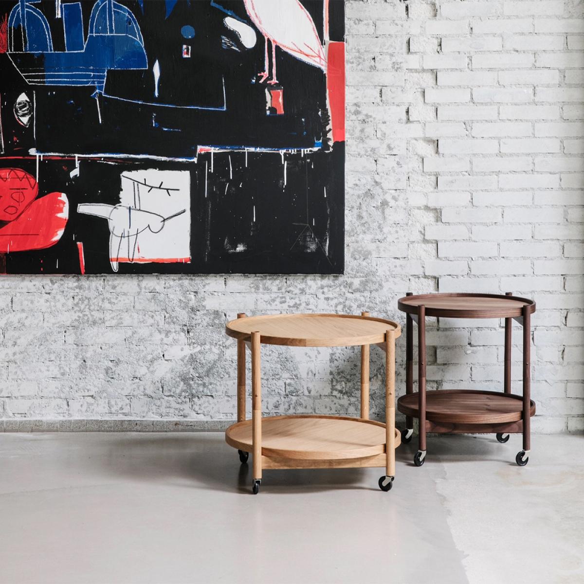 Brdr. Krüger Bølling Tray Table model 60 Stone oiled oak stand – image 4