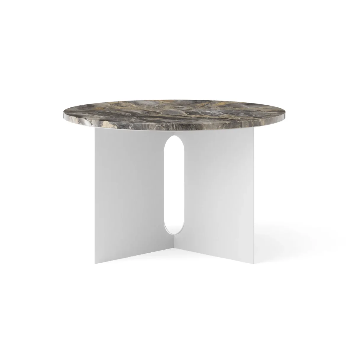 Audo Copenhagen Androgyne side table Grey Galaxy marble-brushed steel Ø65 cm – image 2