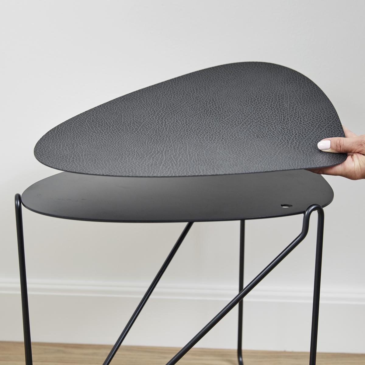 LIND DNA Curve Chameleon Hippo side table black-anthracite – image 7