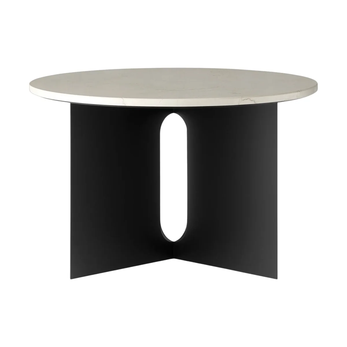 Audo Copenhagen Androgyne side table Crystal Rose marble-black steel Ø65 cm – image 5