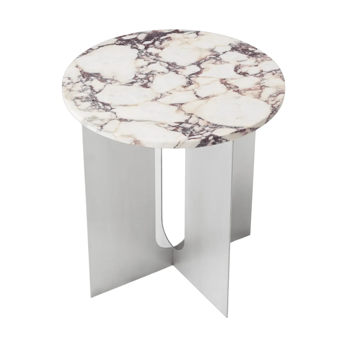Audo Copenhagen Androgyne side table Calacatta Viola marble-brushed steel Ø42 cm – image 3