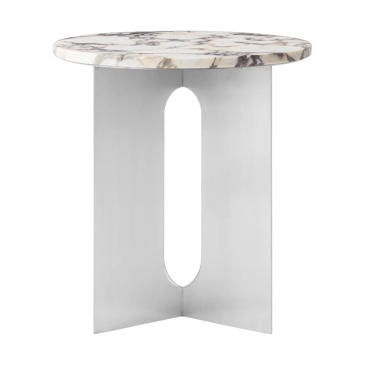 Audo Copenhagen Androgyne side table Calacatta Viola marble-brushed steel Ø42 cm – image 6
