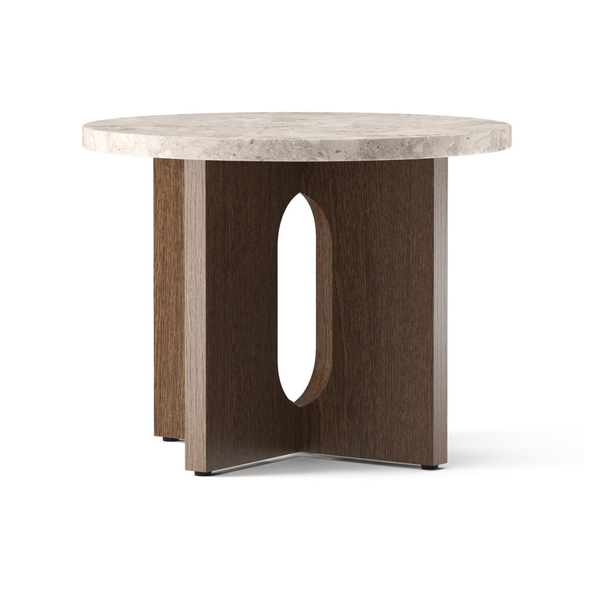 MENU Androgyne side table Ø50 cm dark-stained oak Kunis Breccia table top – image 2