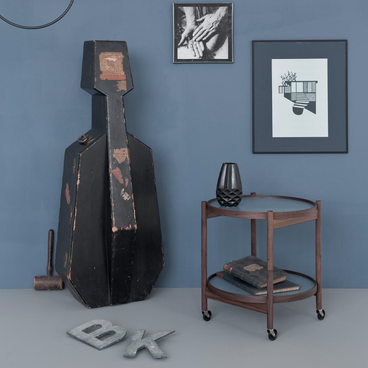 Brdr. Krüger Bølling Tray Table model 50 Stone smoke oiled oak stand – image 2