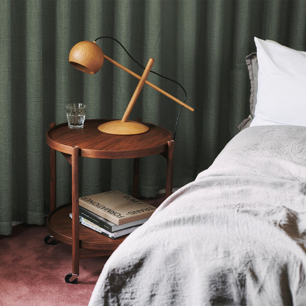 Brdr. Krüger Bølling Tray Table model 50 Stone smoke oiled oak stand – image 8