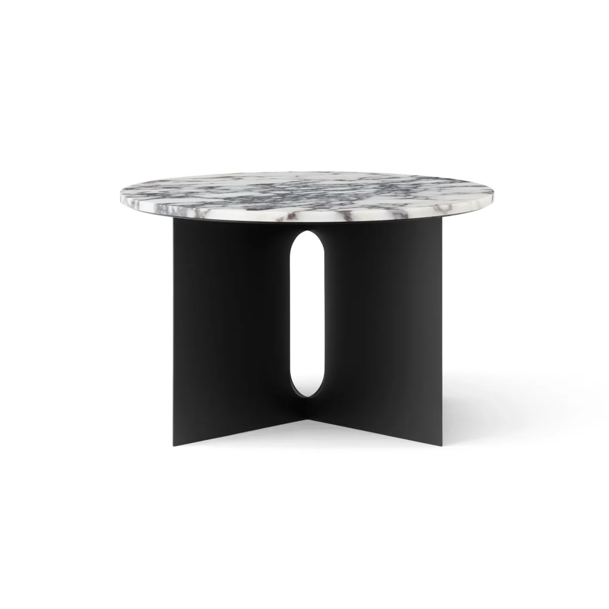 Audo Copenhagen Androgyne side table Calacatta Viola marble-black steel Ø65 cm – image 3