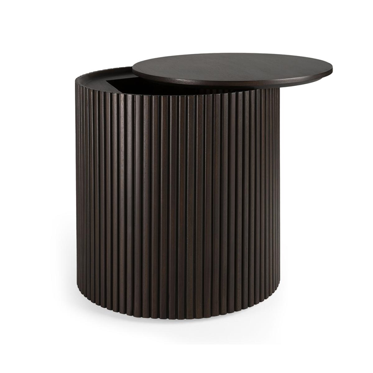 Ethnicraft Roller Max side table Mahogany dark brown round – image 3