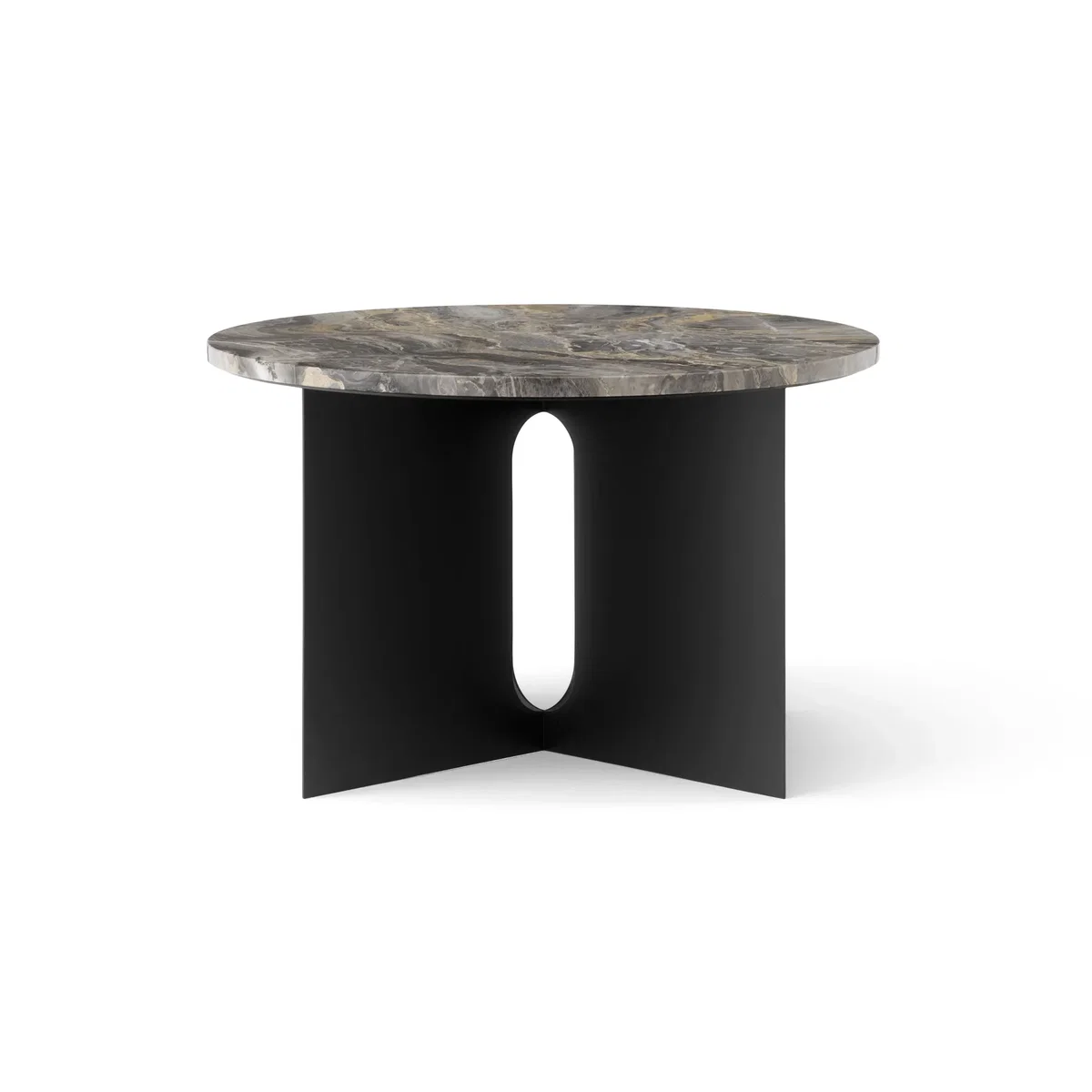 Audo Copenhagen Androgyne side table Grey Galaxy marble-black steel Ø65 cm – image 3