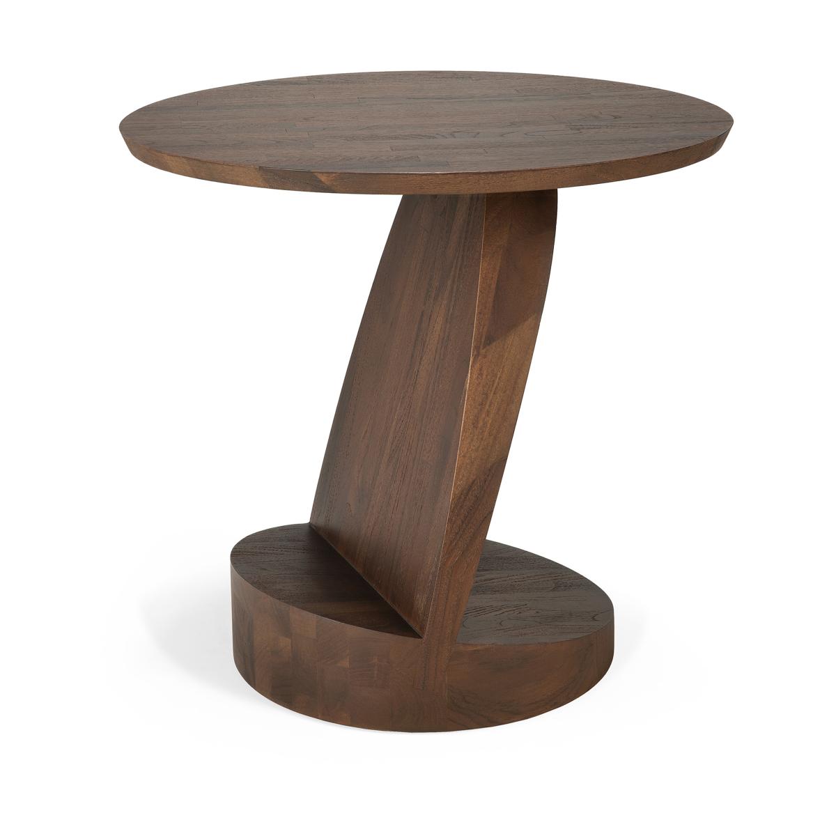 Ethnicraft Oblic side table Ø52 cm Brown stained teak – image 3