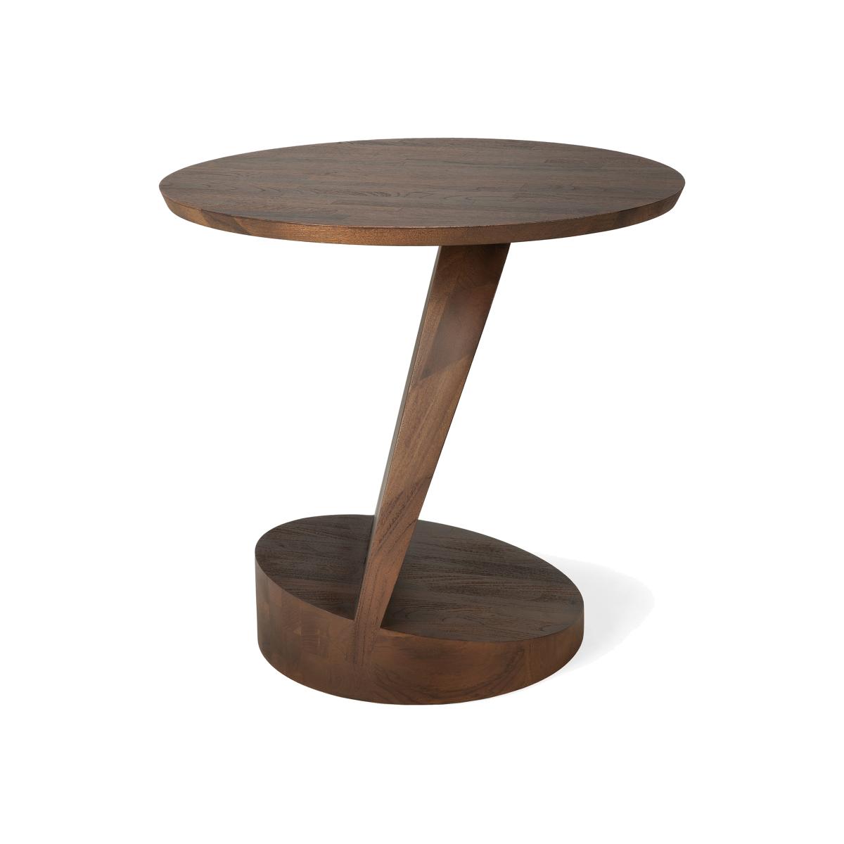 Ethnicraft Oblic side table Ø52 cm Brown stained teak – image 1
