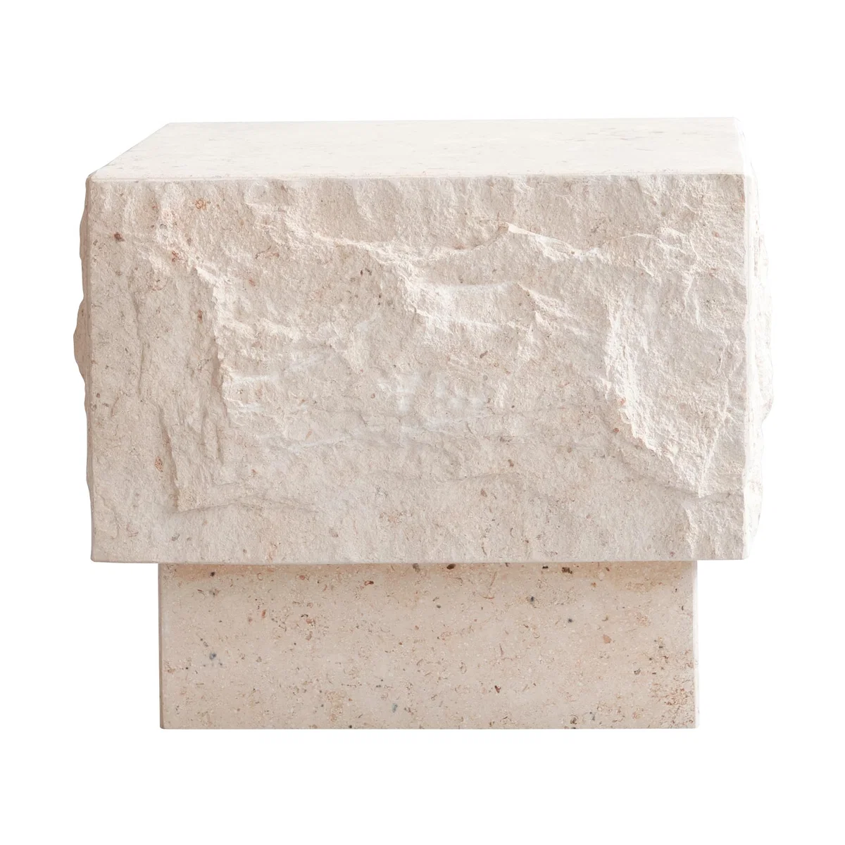 101 Copenhagen Temple side table low 42x40 cm Chrome-limestone – image 4