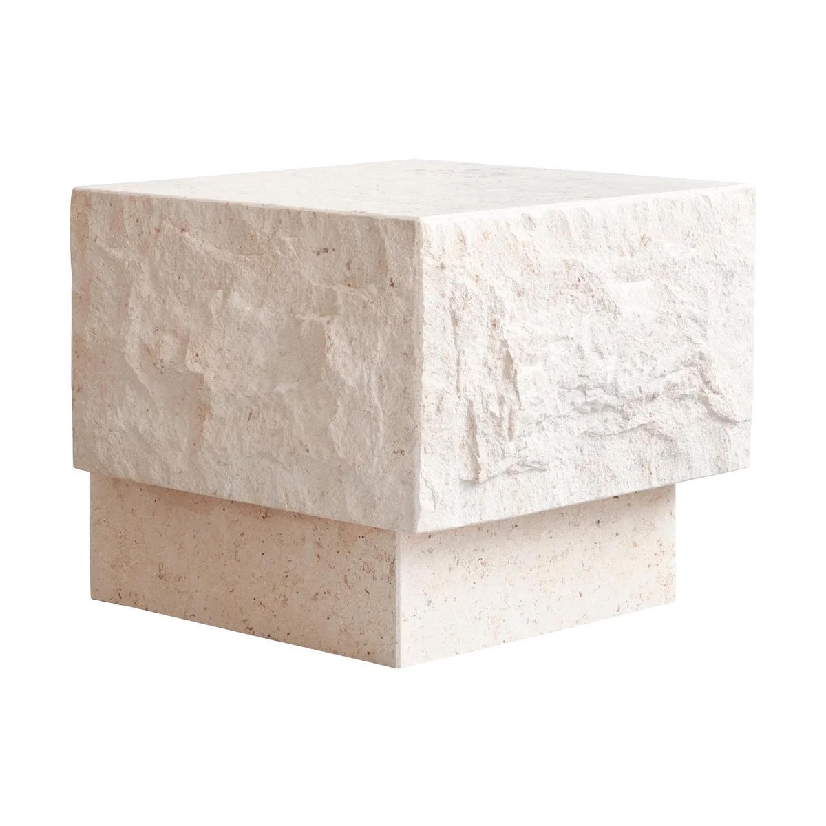 101 Copenhagen Temple side table low 42x40 cm Chrome-limestone – image 6
