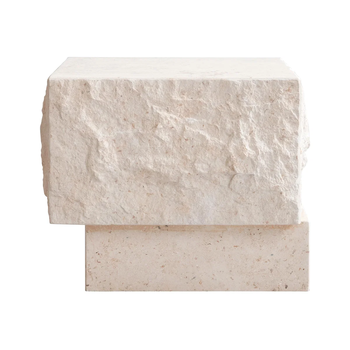 101 Copenhagen Temple side table low 42x40 cm Chrome-limestone – image 1