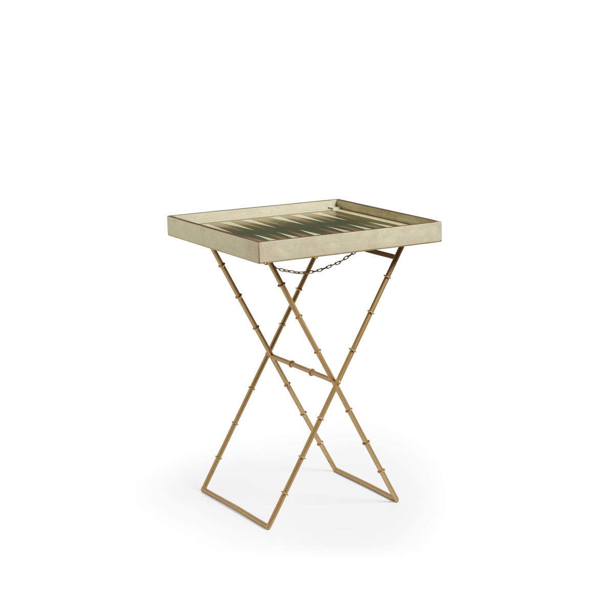 OKA, Capablanca Games Table - Green/Gold, Side Table – image 2