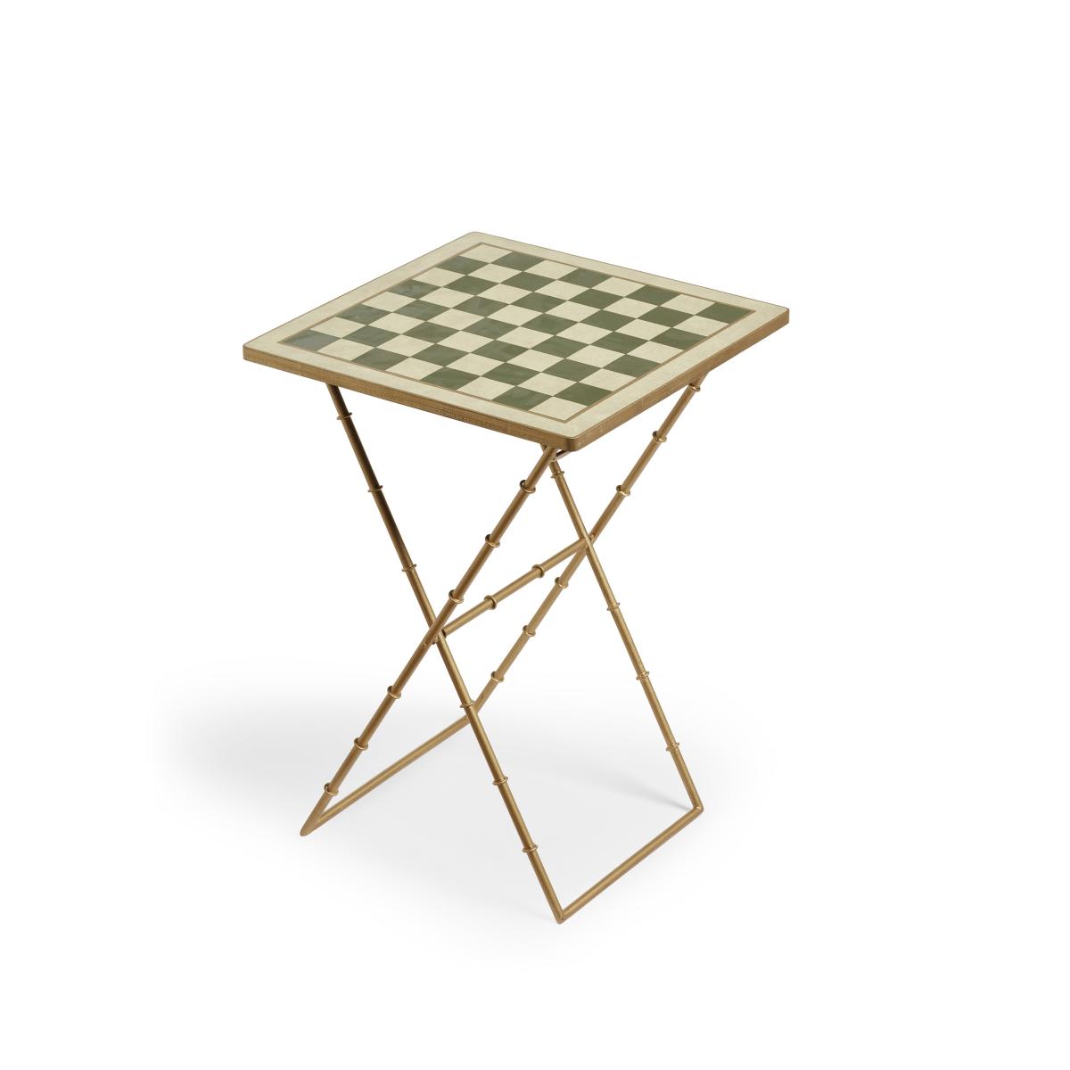 OKA, Capablanca Games Table - Green/Gold, Side Table – image 4