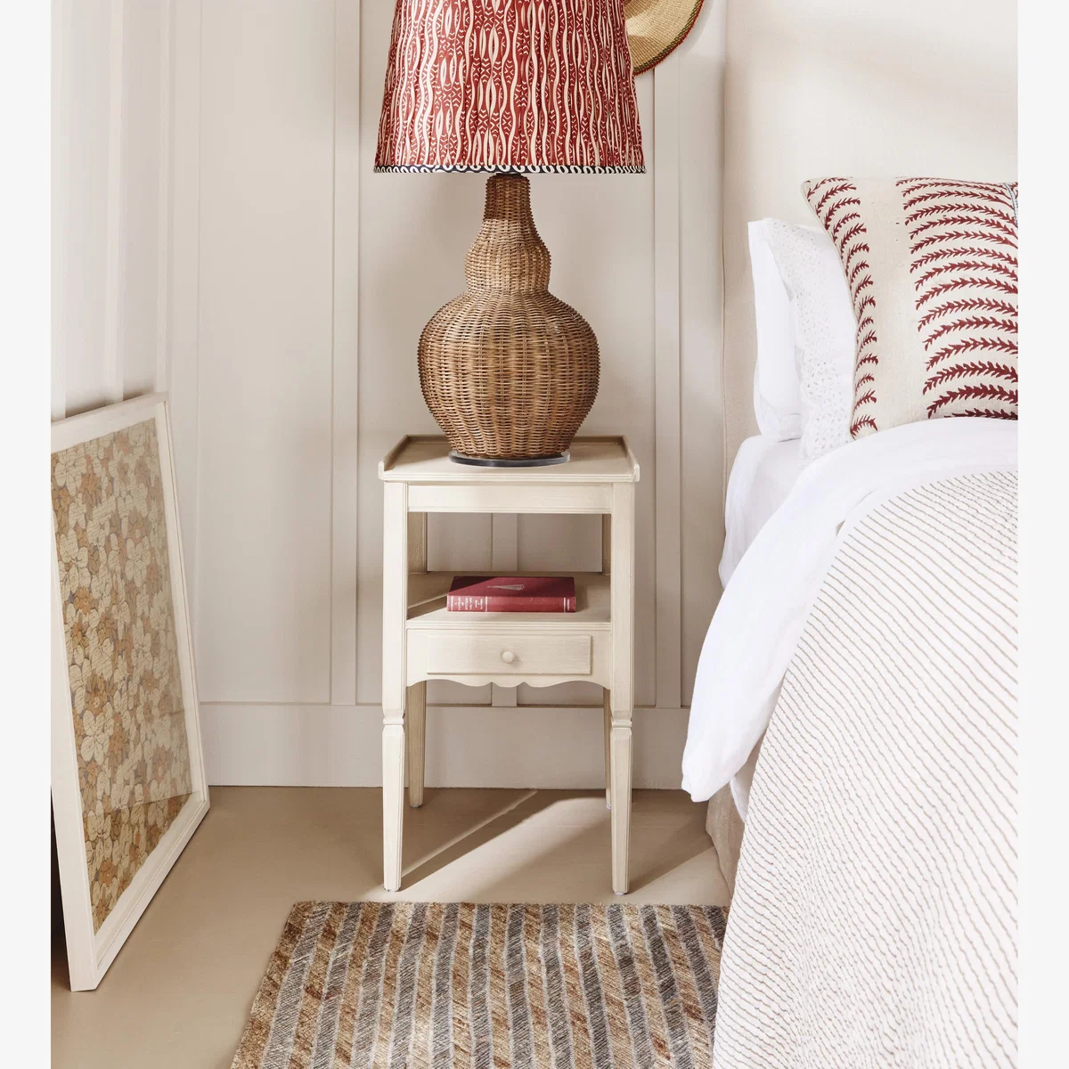 OKA, Radnor Wooden Side Table - Linen Grey, Side Table – image 1