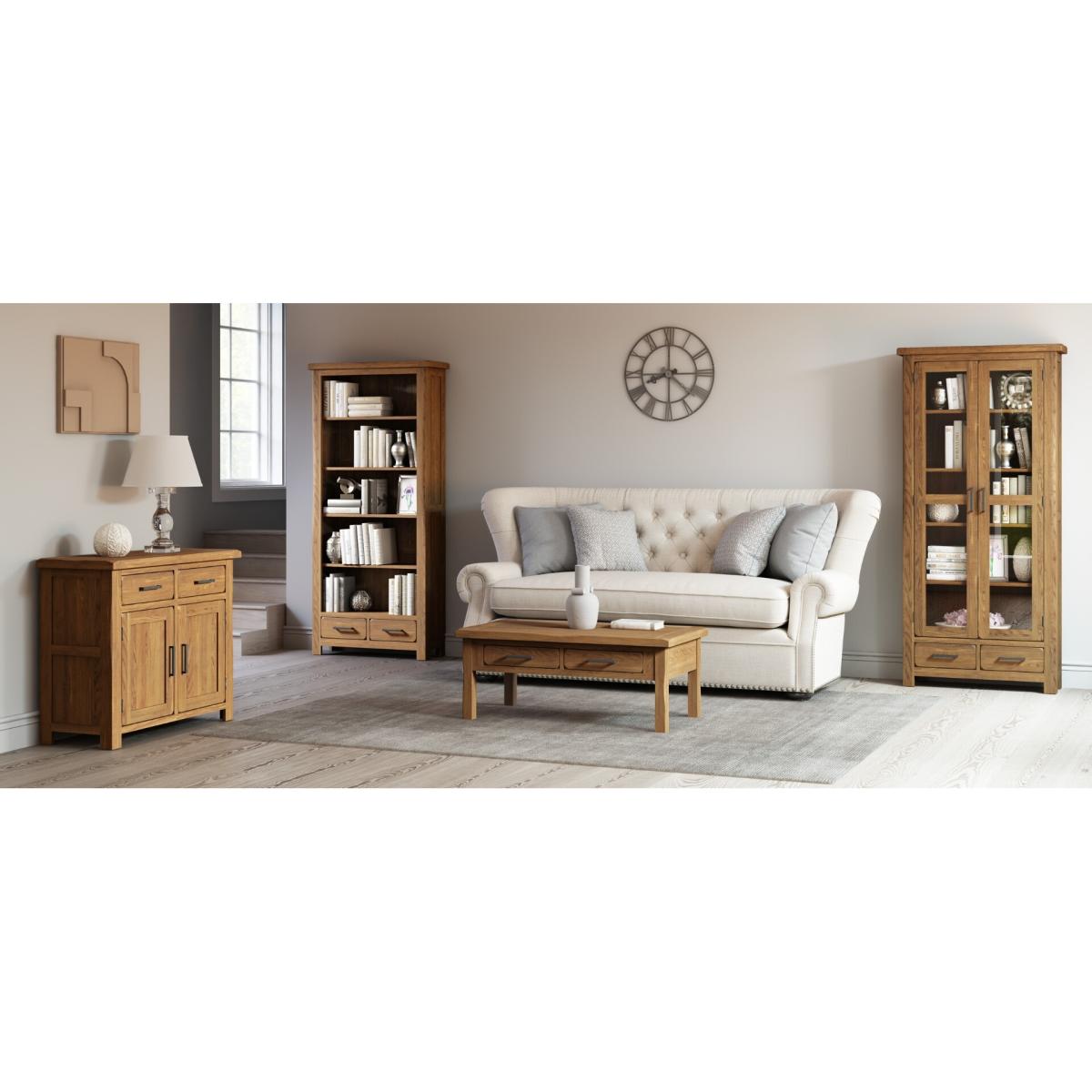Harrogate Rustic Solid Oak Lamp Table – image 9