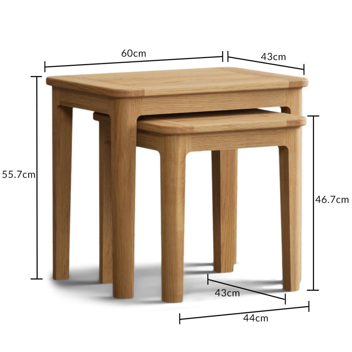 Loxton Solid Oak Nest Of Tables – image 5