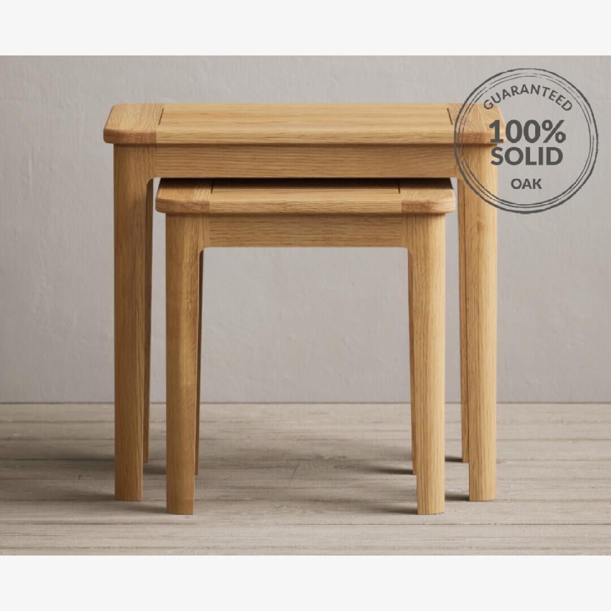 Loxton Solid Oak Nest Of Tables – image 1