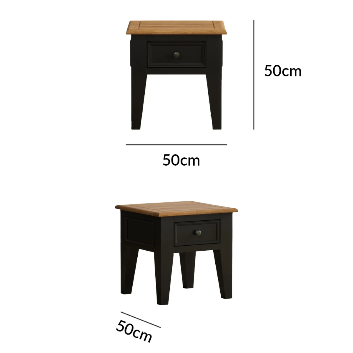Charlton Oak and Black Painted Lamp Table – image 7
