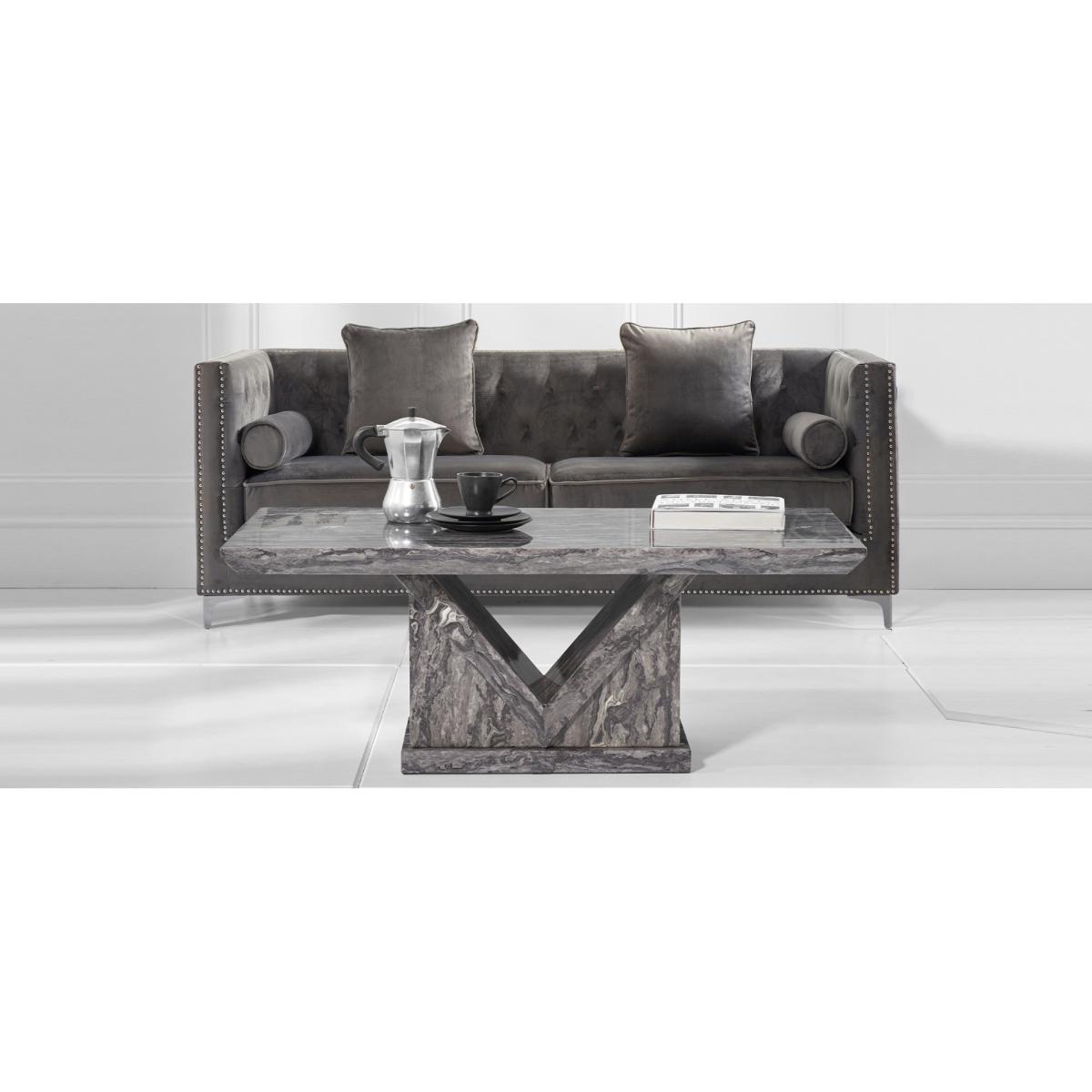 Mocha Grey Marble Console Table – image 12