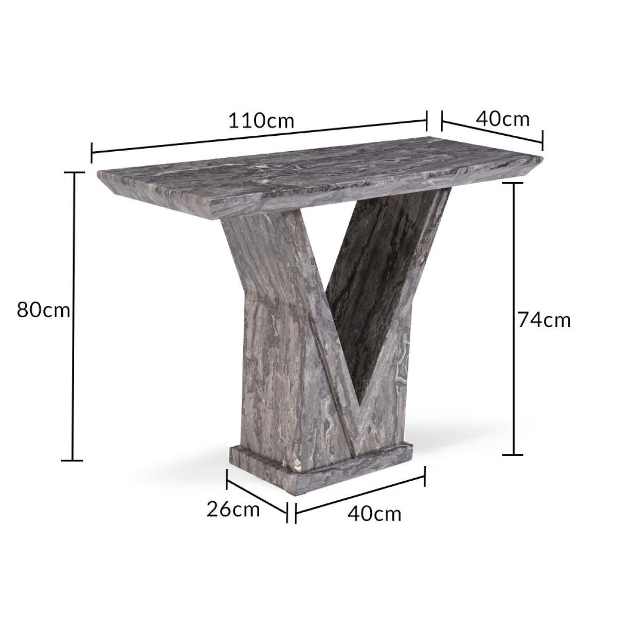 Mocha Grey Marble Console Table – image 9