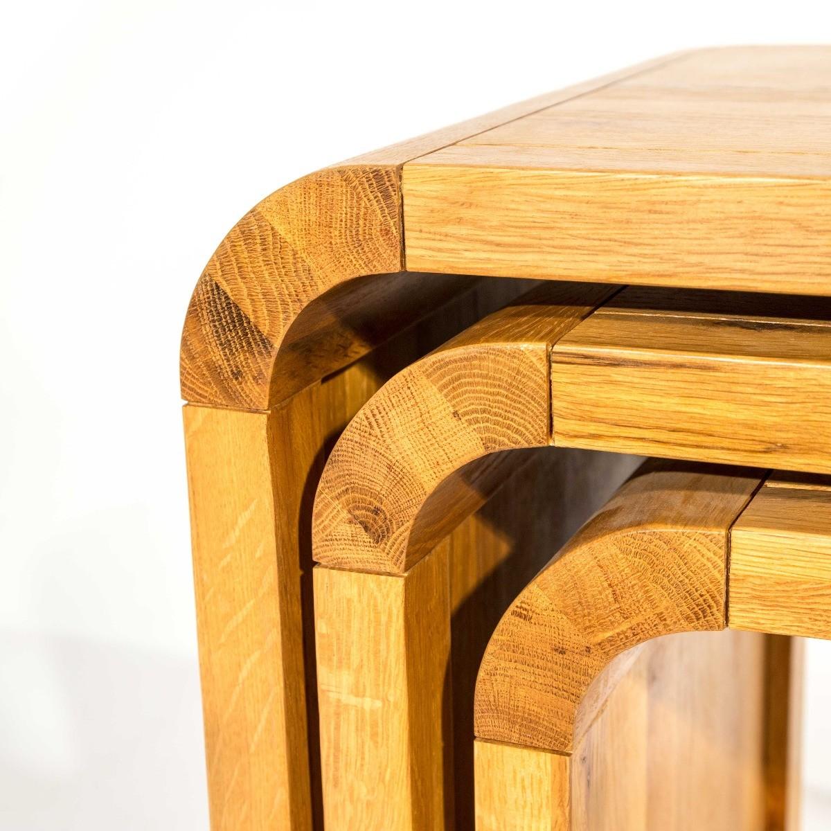 Modern Oak Living Nest of 3 Tables – image 12