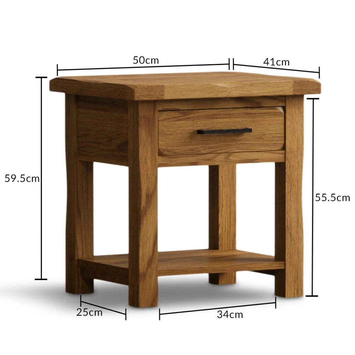 Harrogate Rustic Solid Oak Lamp Table – image 10