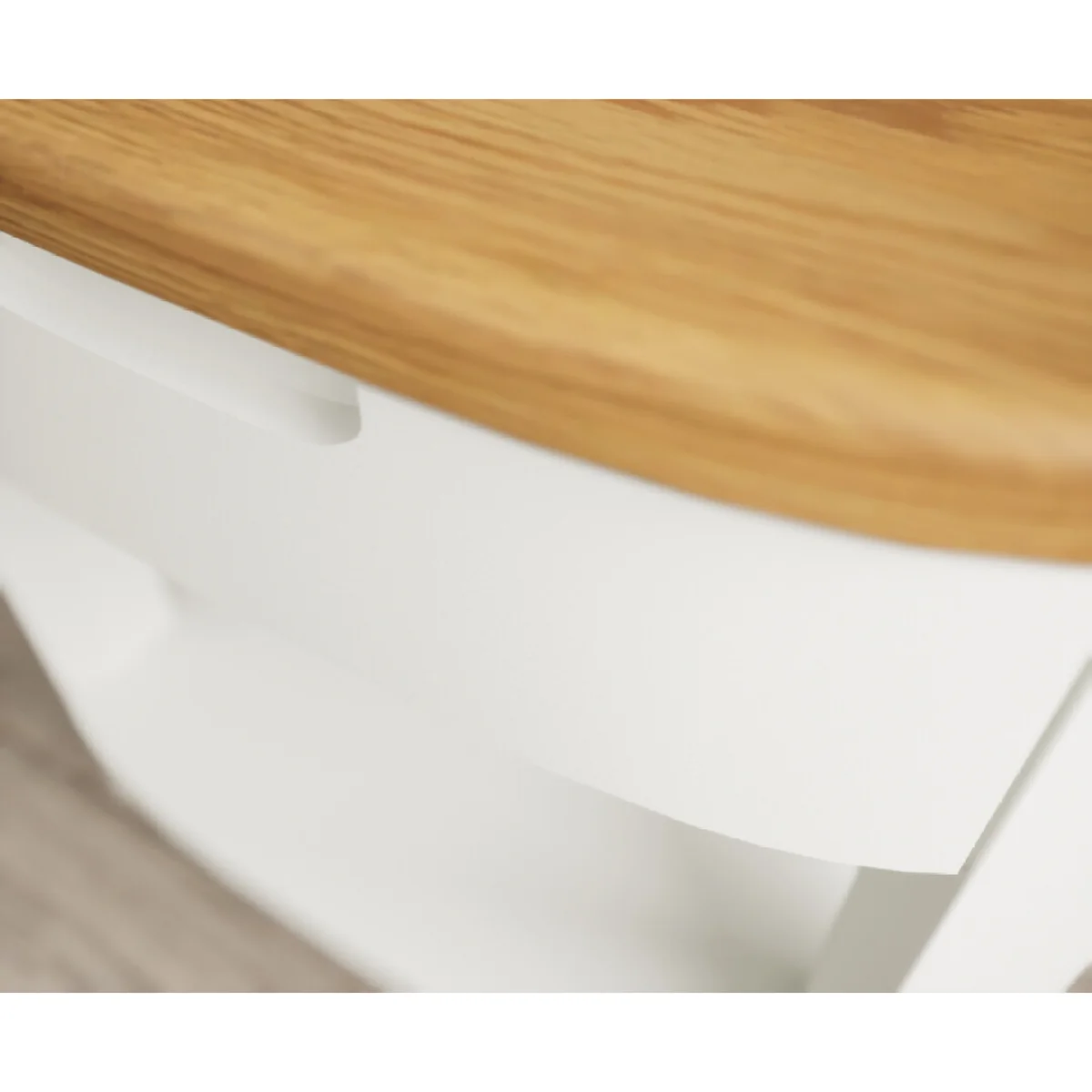 Bradwell Oak and Signal White Painted 1 Drawer Lamp Table – image 6