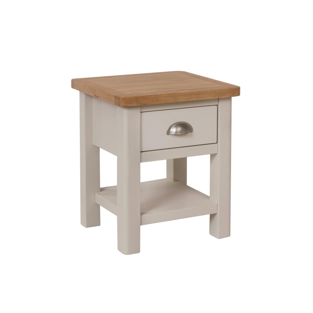 Cole Oak and Truffle Grey Lamp Table – image 2