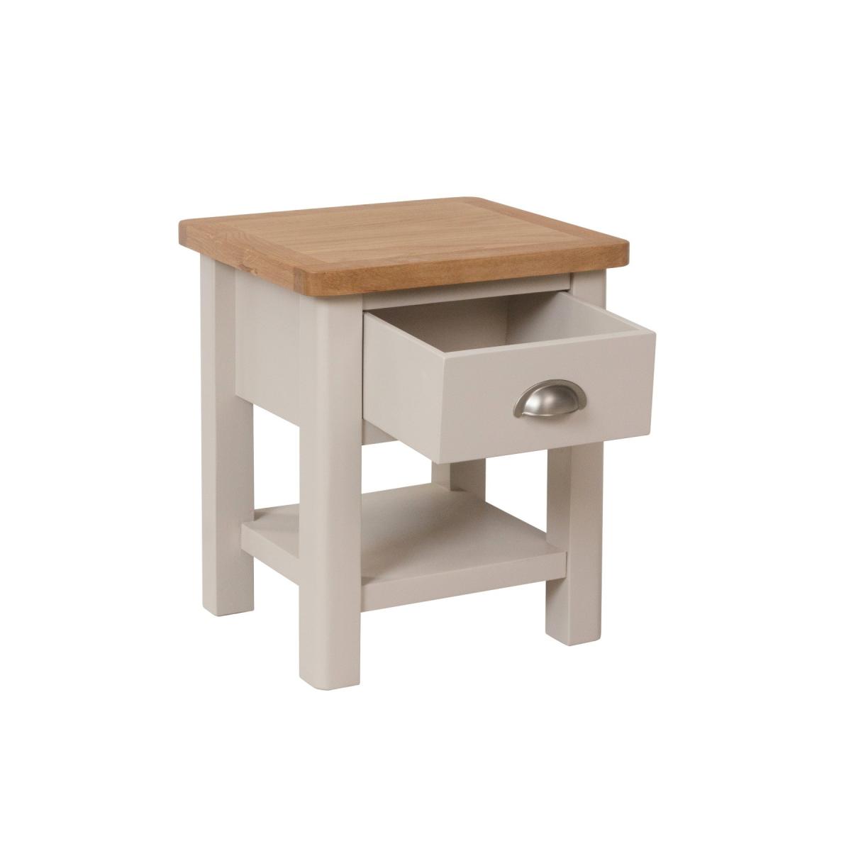 Cole Oak and Truffle Grey Lamp Table – image 3