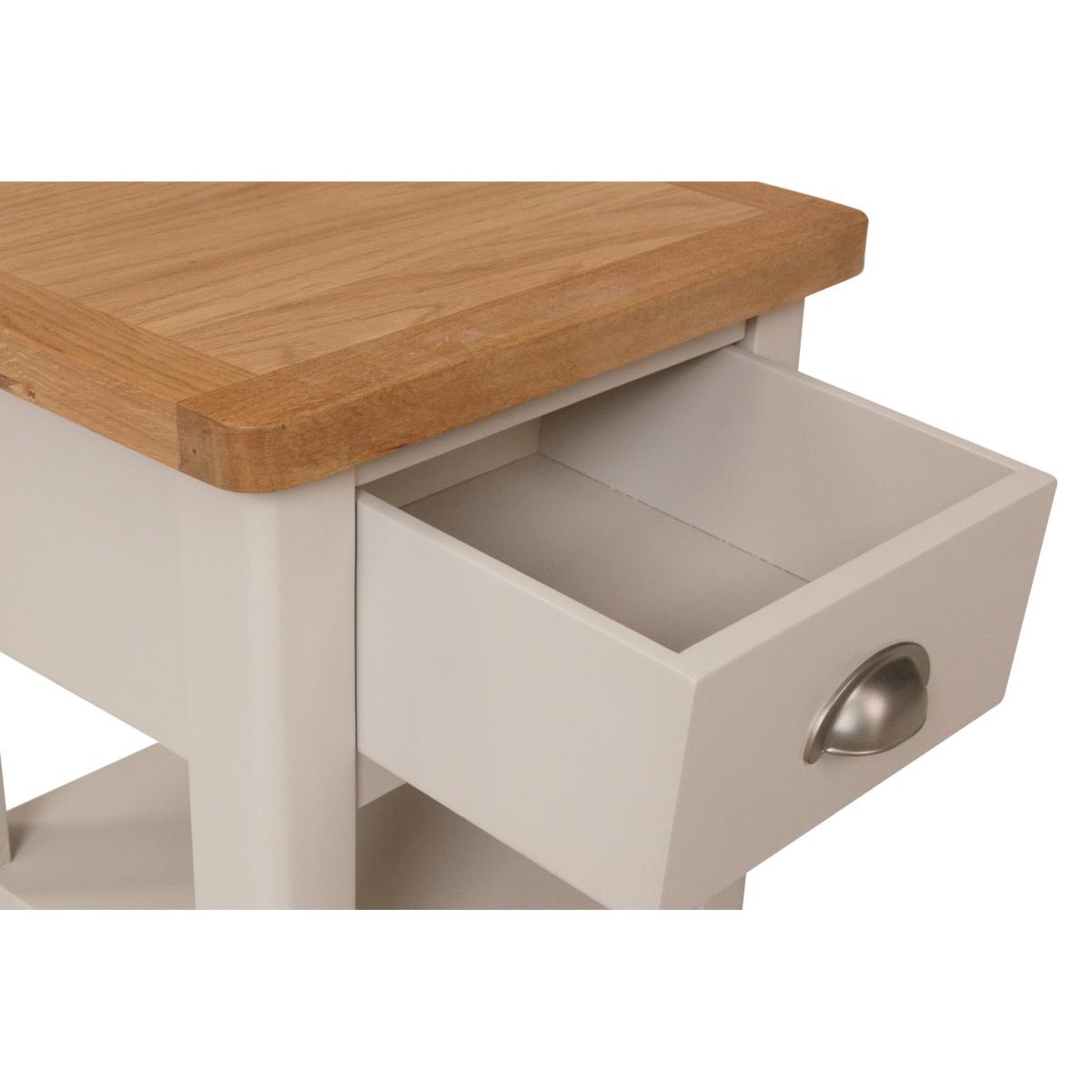 Cole Oak and Truffle Grey Lamp Table – image 5