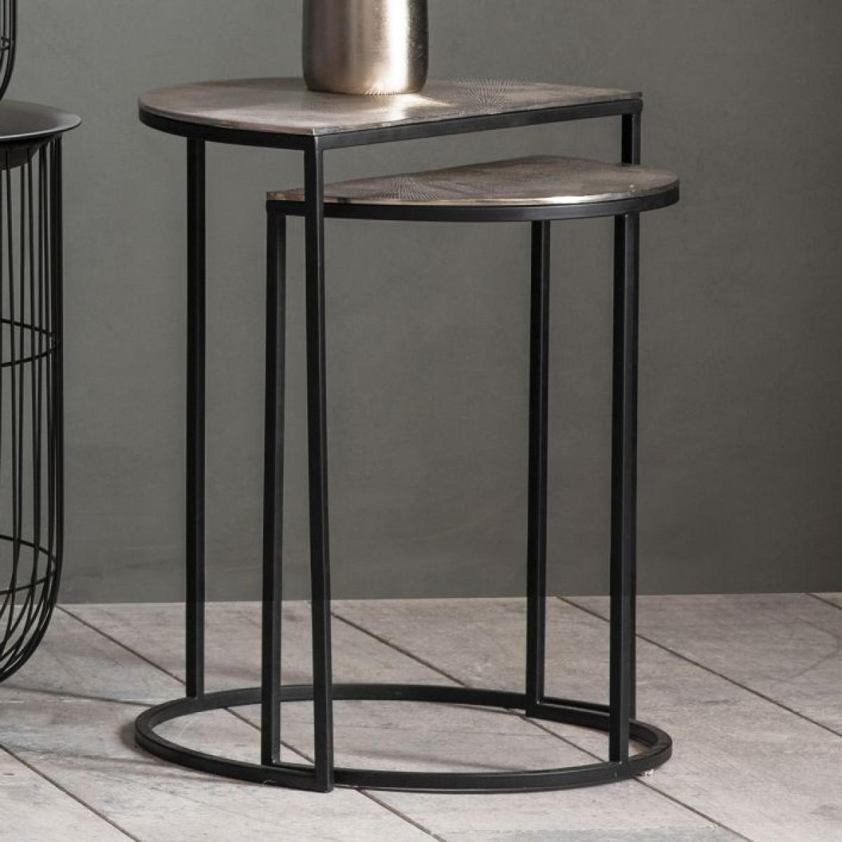 Gallery Interiors Set of 2 Hudson Living Delfin Side Tables | Outlet – image 1