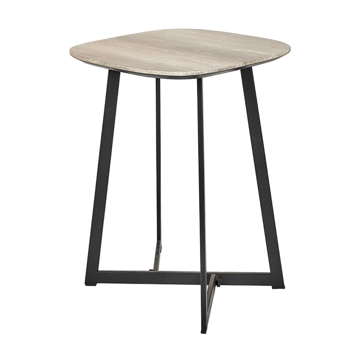 Olivia's Roma Oak Veneer and Metal Side Table in Grey & Black – image 2
