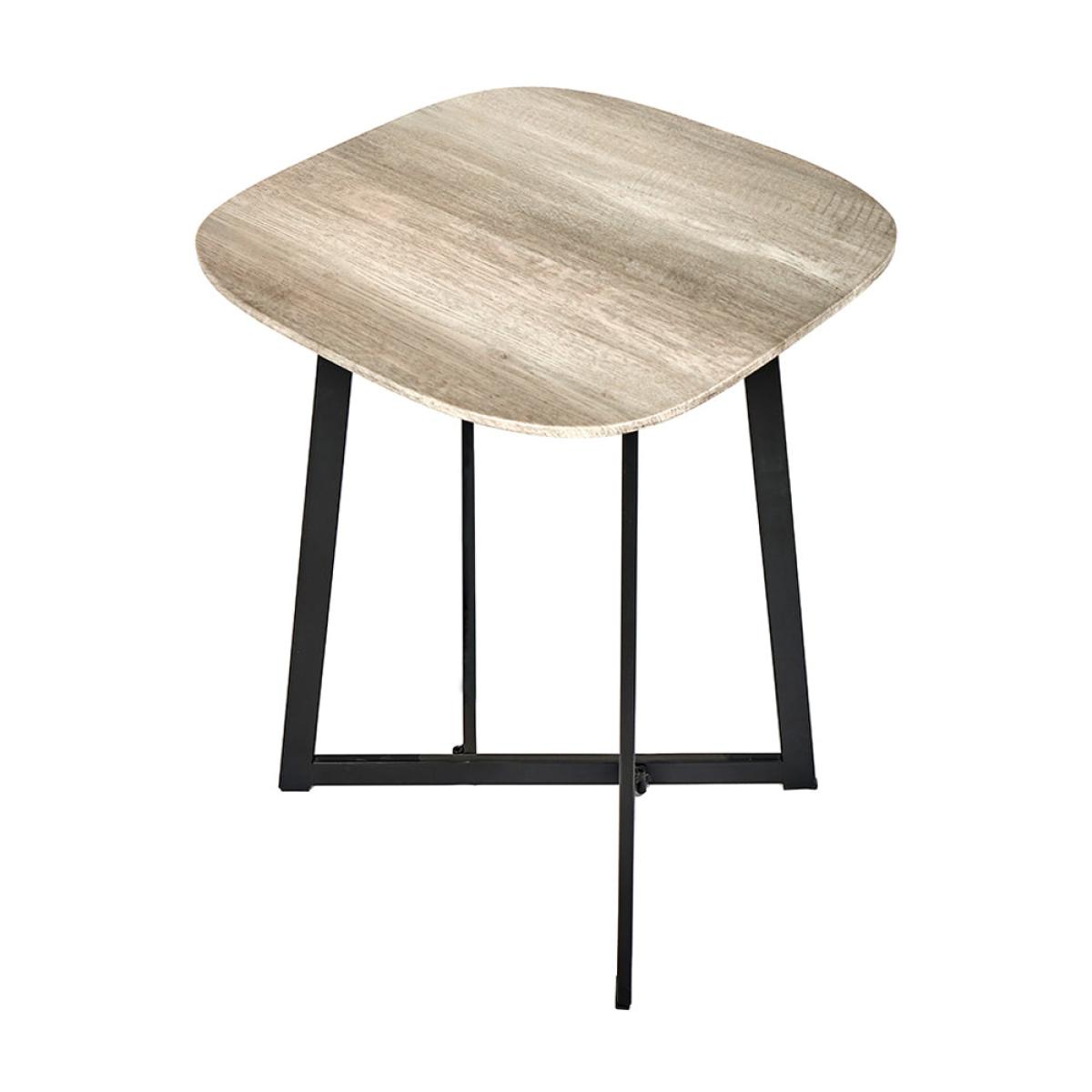 Olivia's Roma Oak Veneer and Metal Side Table in Grey & Black – image 3