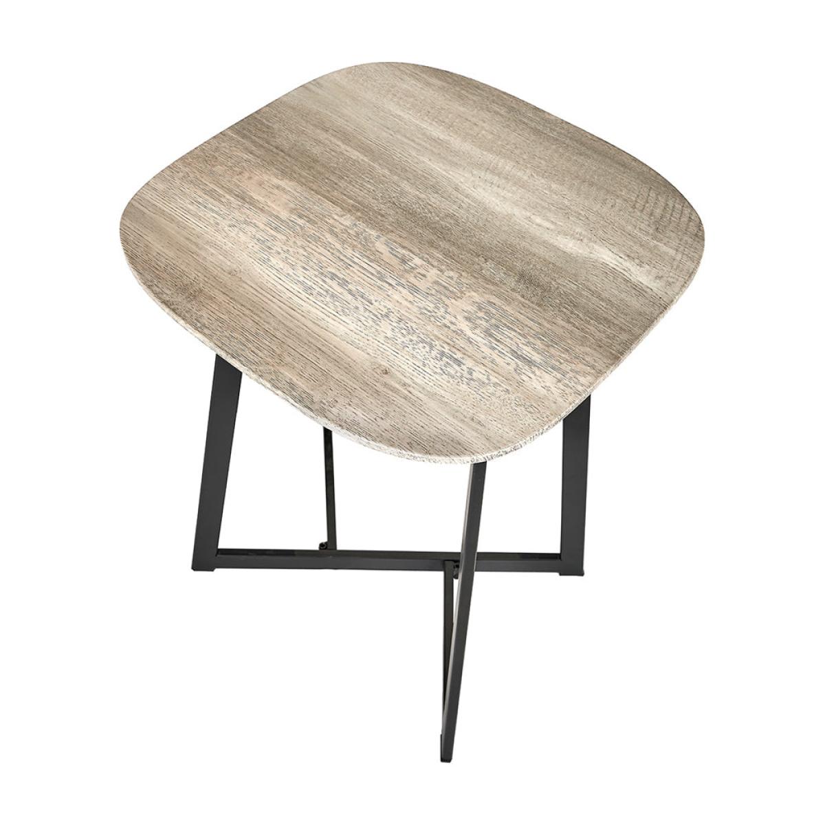 Olivia's Roma Oak Veneer and Metal Side Table in Grey & Black – image 4