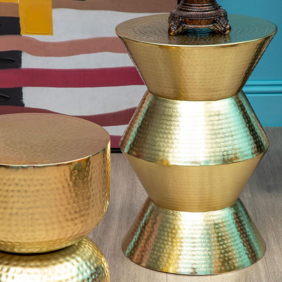Olivia's Raphael Angular Drum Style Side Table in Gold – image 4