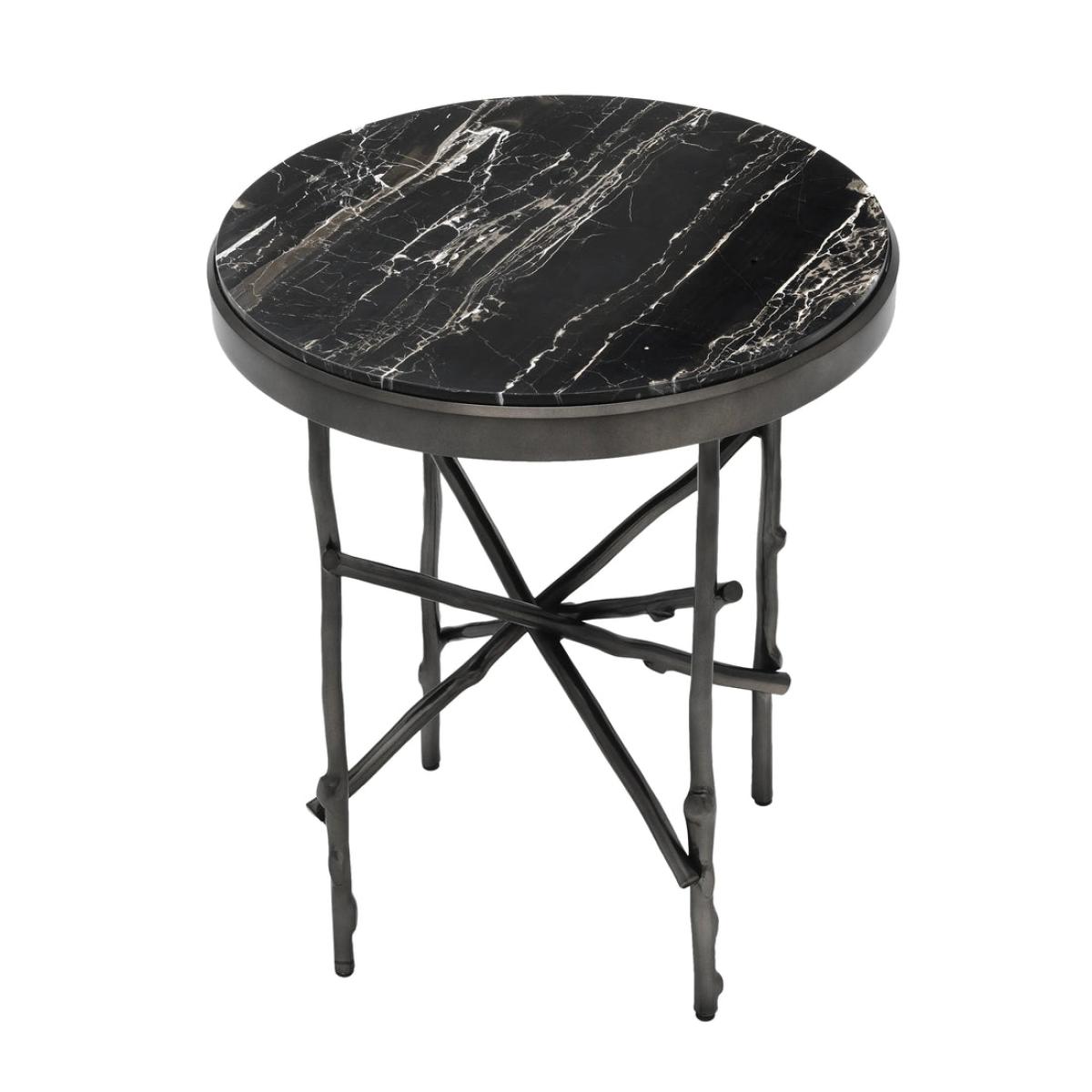Eichholtz Tomasso Side Table in Bronze Finish & Portoro Marble – image 3