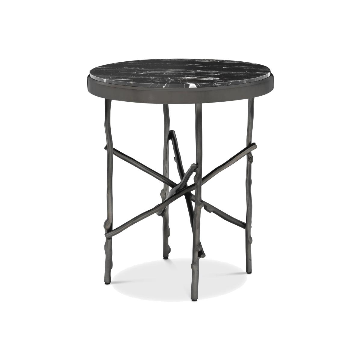 Eichholtz Tomasso Side Table in Bronze Finish & Portoro Marble – image 1