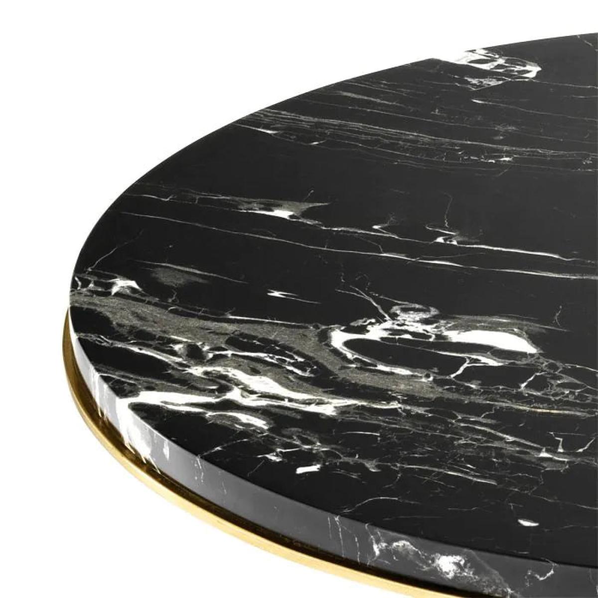 Eichholtz Westchester Side Table in Gold Finish & Marble Top – image 2