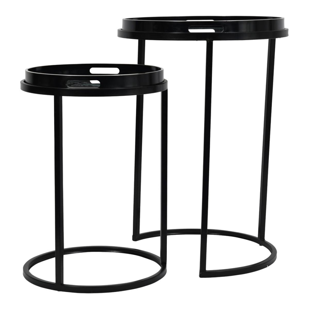 Libra Monochrome Swirl Set Of Two Side Tables – image 2
