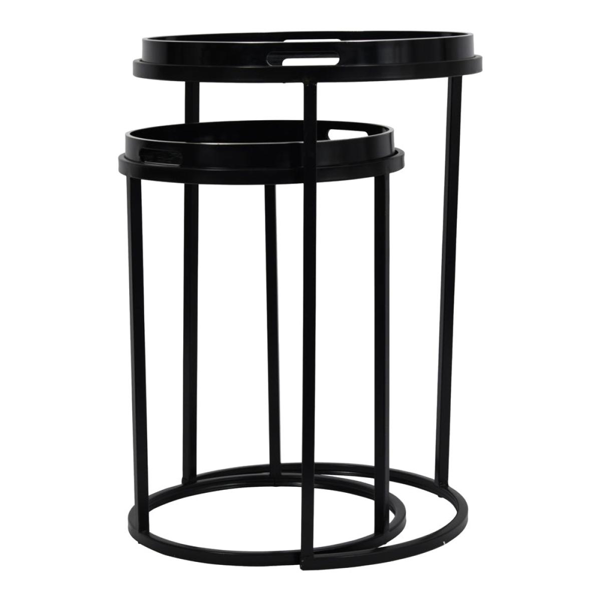 Libra Monochrome Swirl Set Of Two Side Tables – image 3