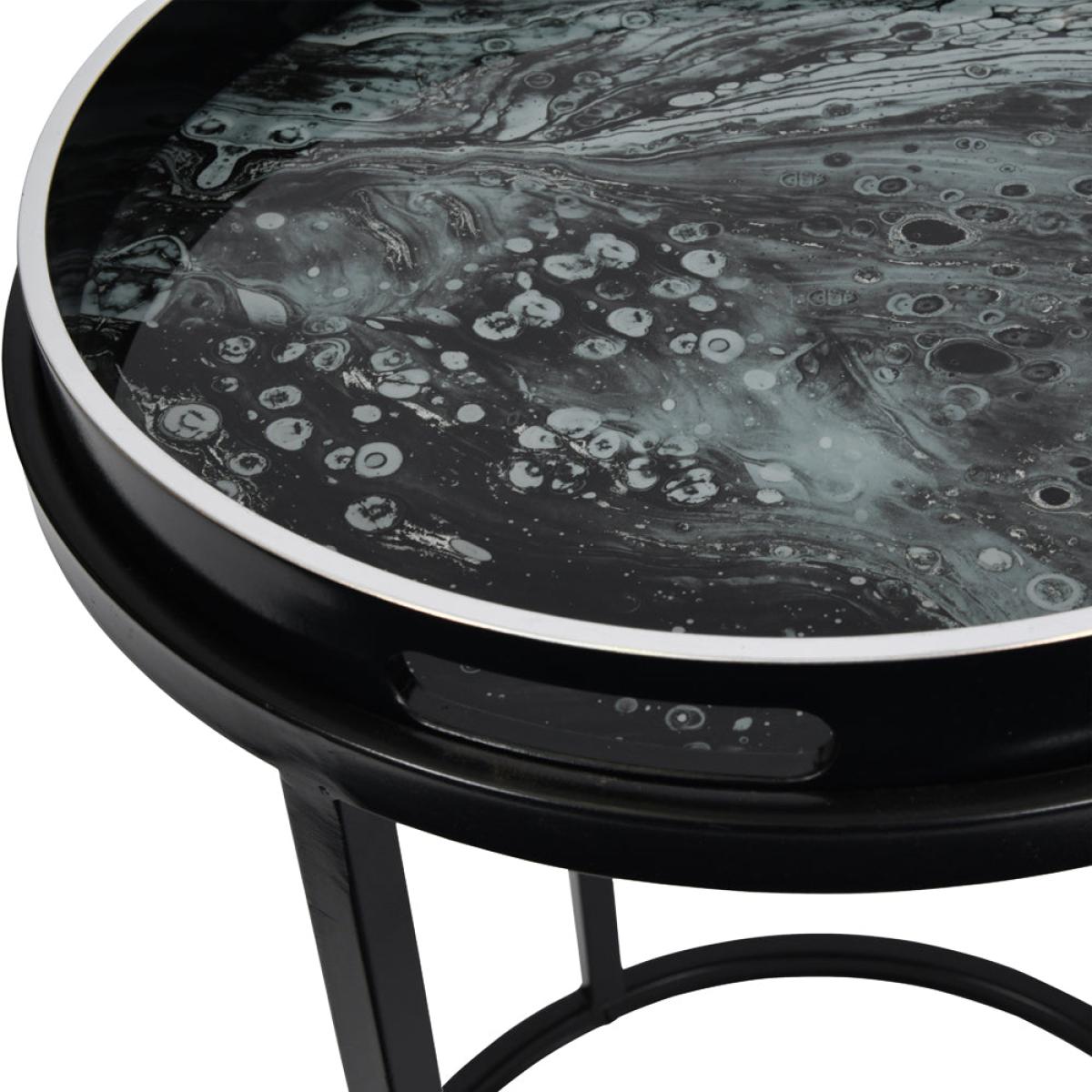 Libra Monochrome Swirl Set Of Two Side Tables – image 5