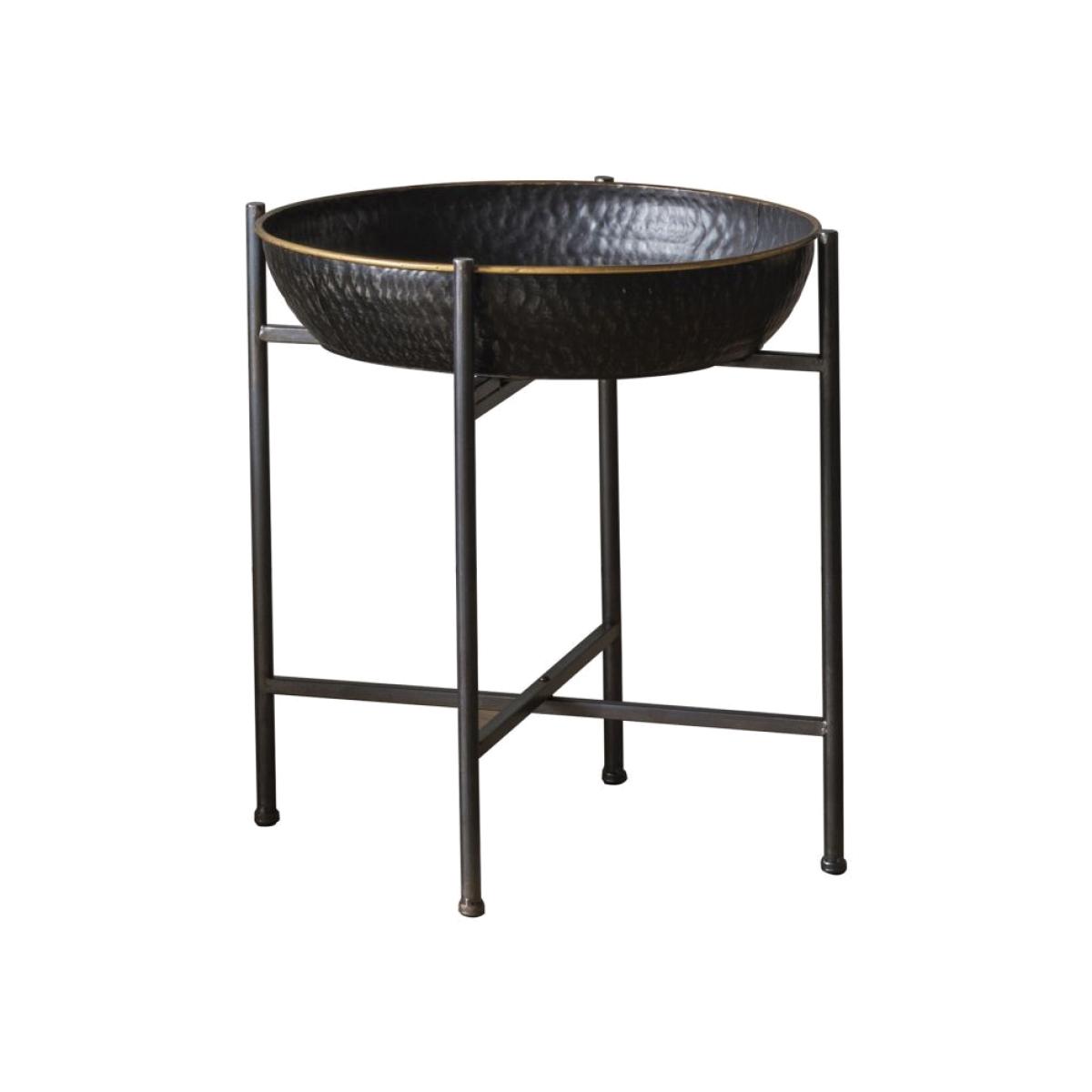Gallery Interiors Wesley Hammered Basin Side Table | Outlet – image 1