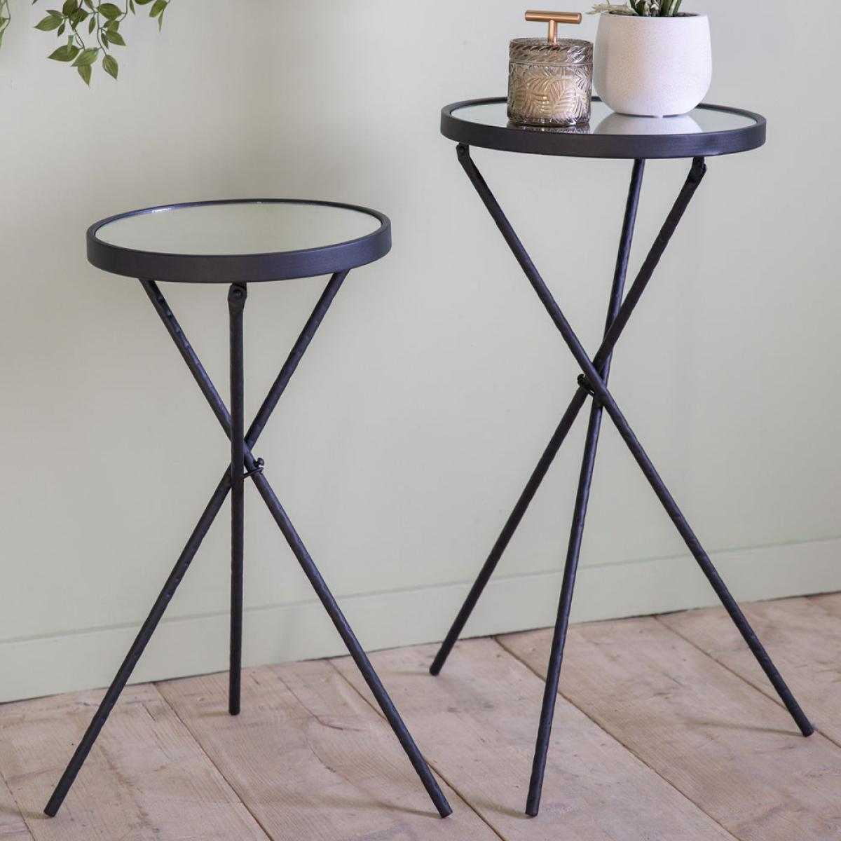 Gallery Interiors Set of 2 Serena Sidetable Black – image 2