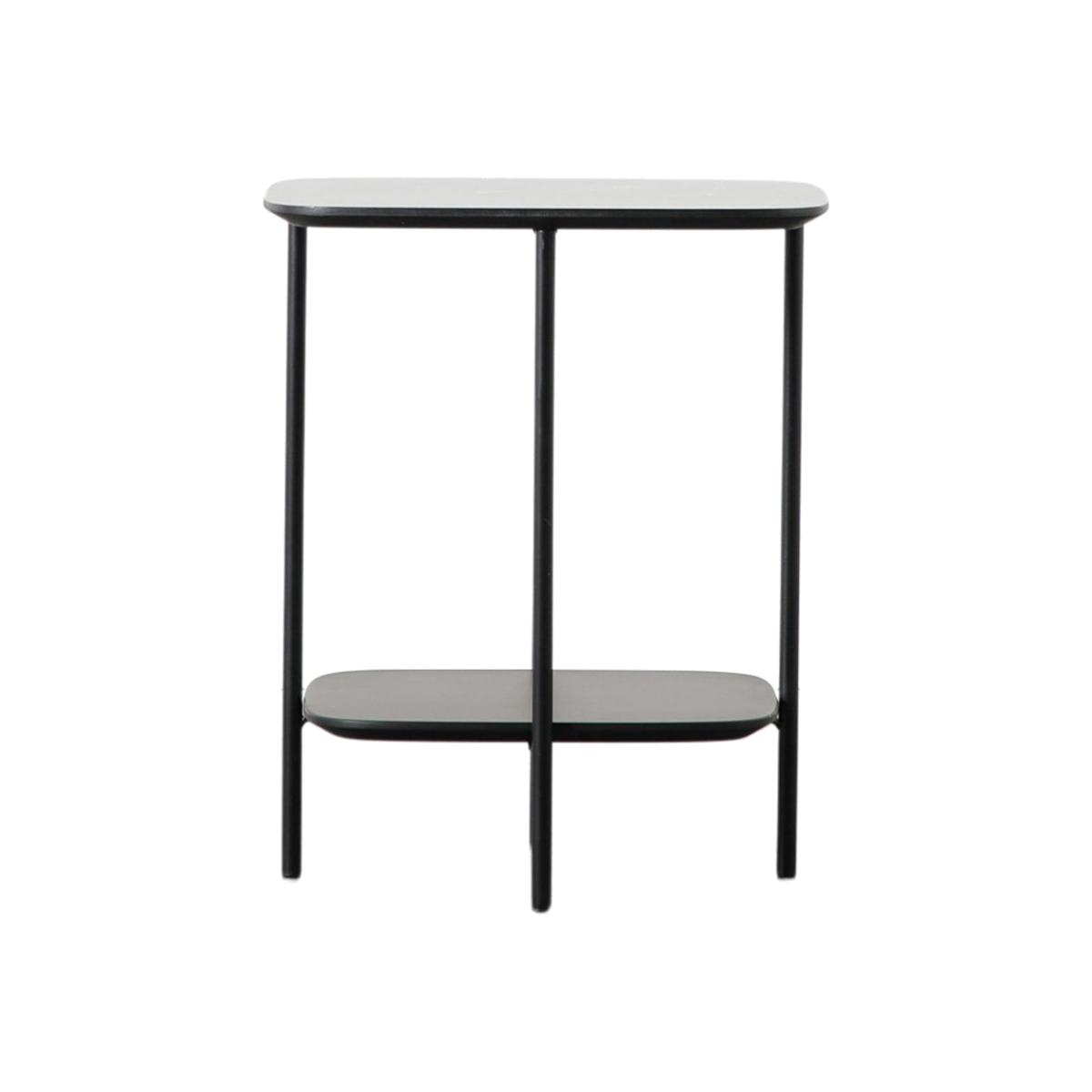 Gallery Interiors Ludworth Side Table in Black & Marble – image 1