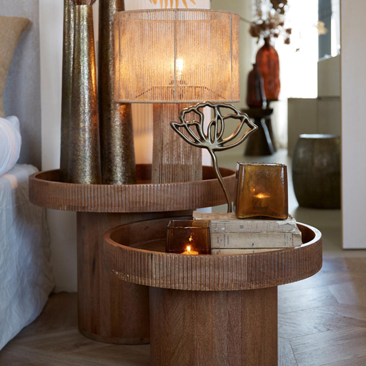 Light & Living Kalomo Dark Brown Wood Side Table – image 7