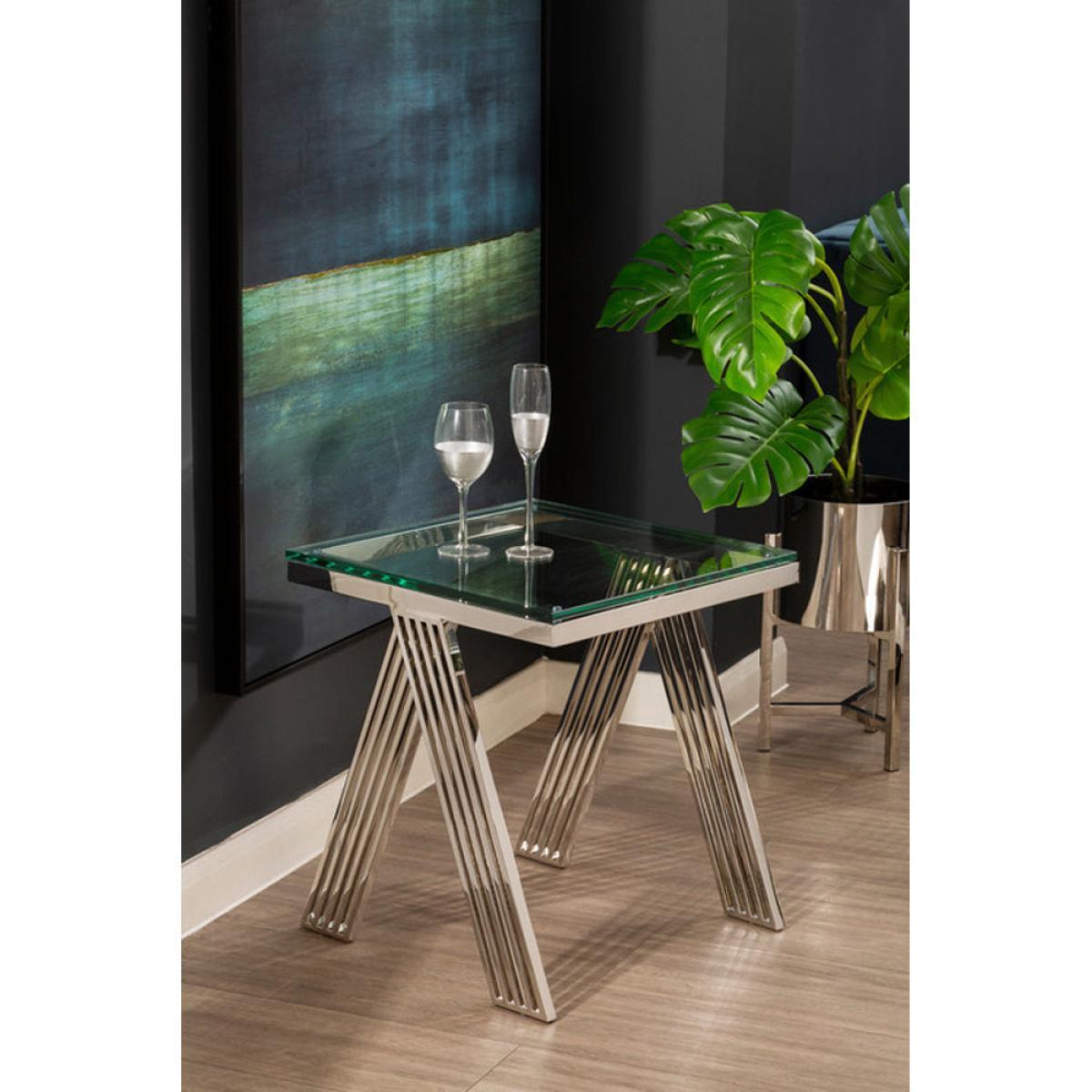 Olivia's Pipe Silver Side Table – image 3