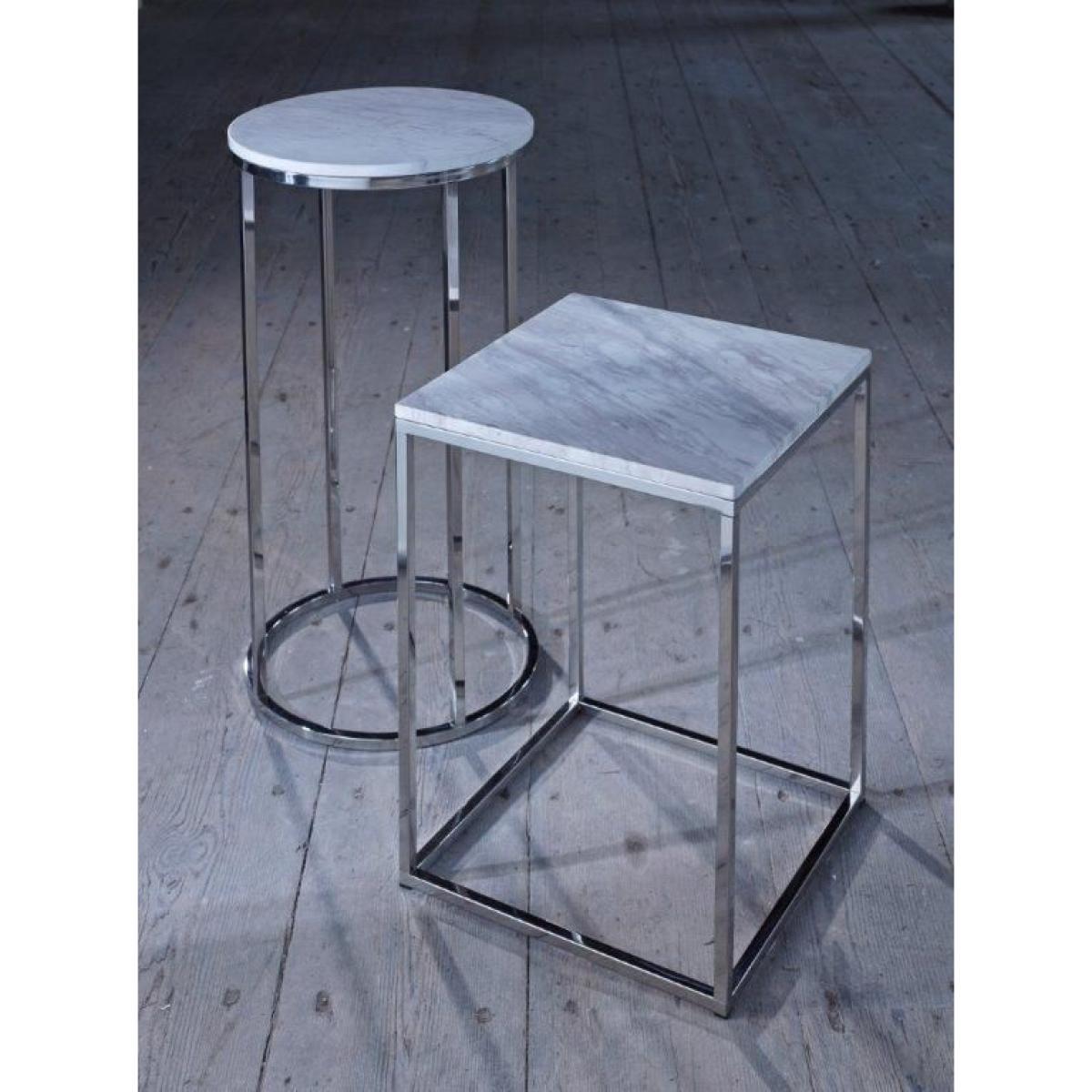 Gillmore Kensal White Marble With Polished Base Square Side Table – image 2