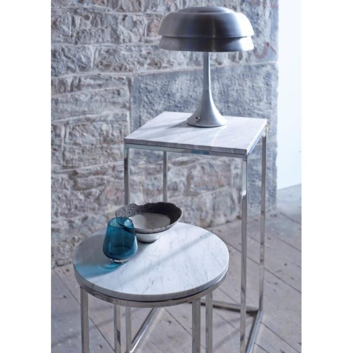 Gillmore Kensal White Marble With Polished Base Square Side Table – image 3